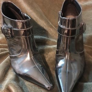 Gianni Bini chrome Silver Booties